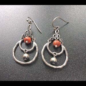 Silpada Sterling Silver Sponge Coral Earrings